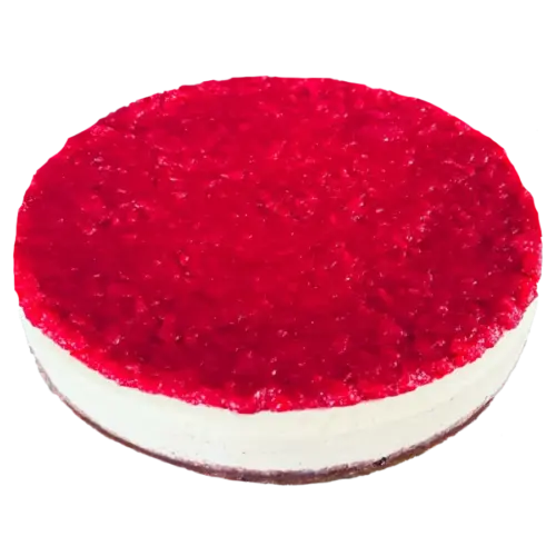 The New York Cheesecake mit Himbeerbelag