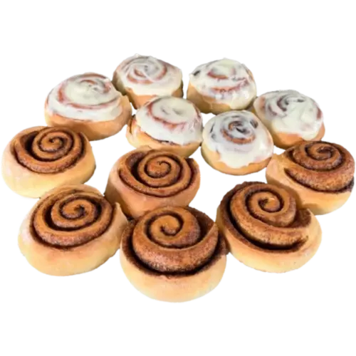 American cinnamon rolls with frosting