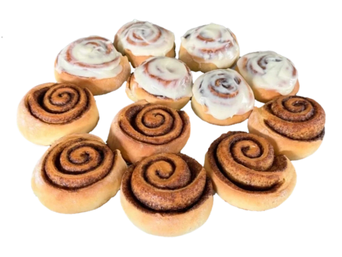 Amerikanische Zimtschnecken mit Frosting