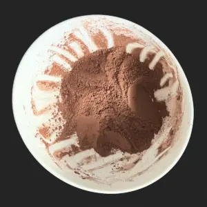 Weighed cocoa powder in a bowl