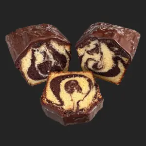 Marmorkuchen mit sichtbarer Marmorierung